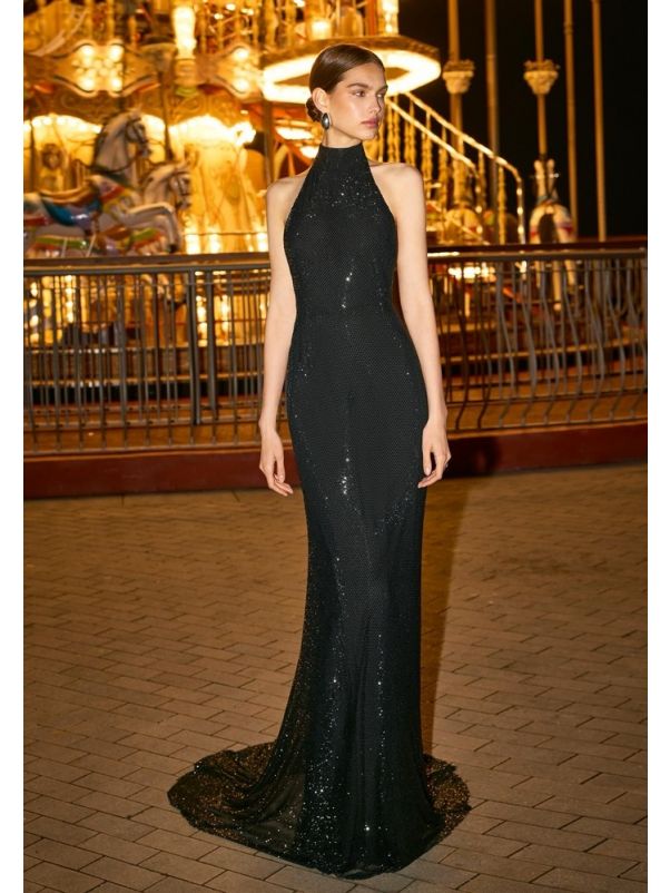 Beaded Backless Gown