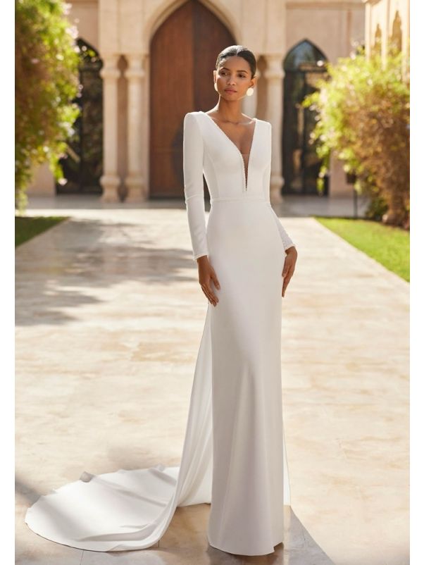 Long Sleeve Crepe Dress