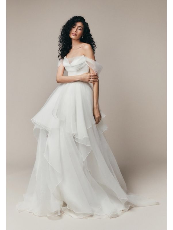 One-Shoulder Ruffle Wedding Dress