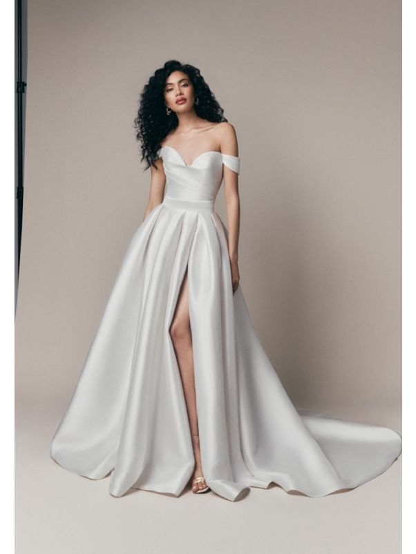 Draped Mikado Wedding Dress