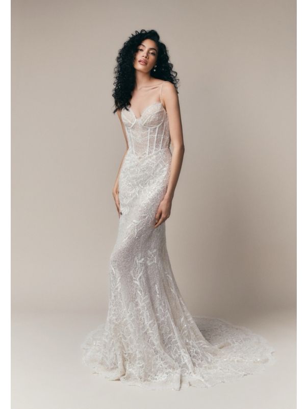 Embroidered Backless Wedding Dress