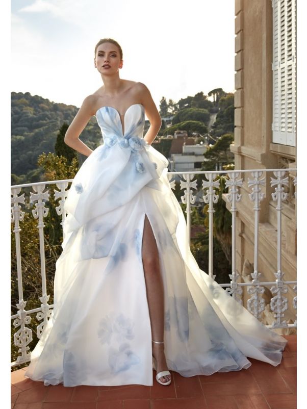 Draped Organza Wedding Dress