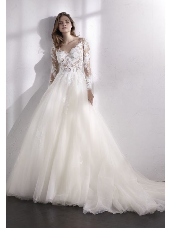 Floral Lace Tulle Ball Gown