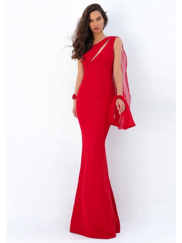 One-Shoulder Mermaid Red Gown