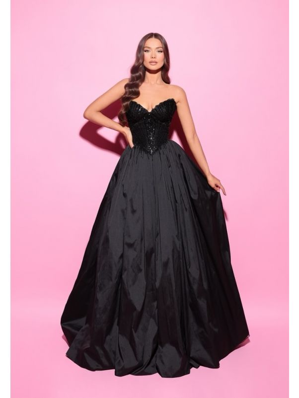 Embellished Taffeta Gown