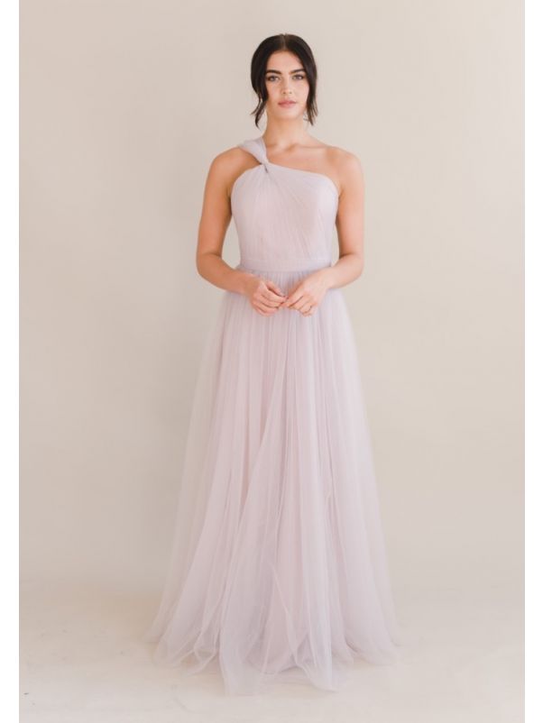 Draped Soft Tulle Bridesmaid Dress