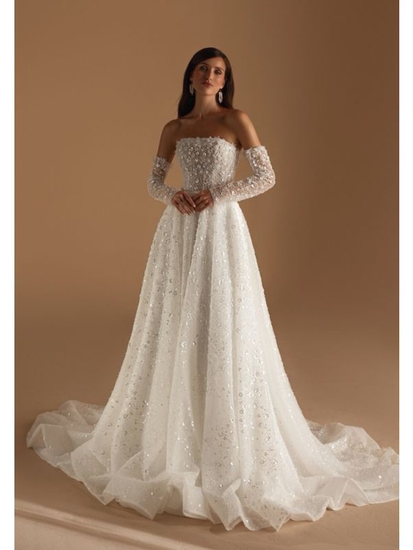 Embellished Tulle Wedding Dress