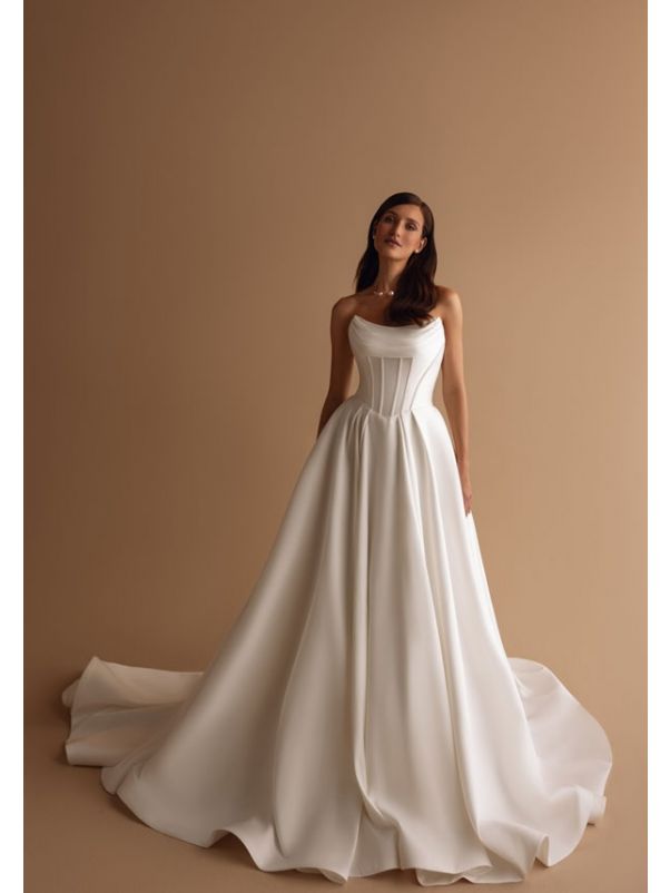 Draped Mikado Wedding Dress