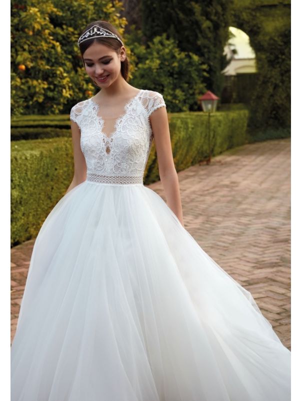 Embroidered Tulle Ball Gown