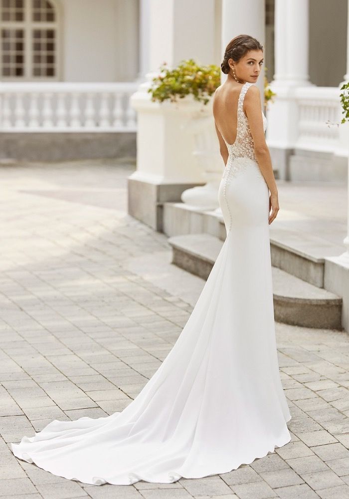 Adriana Alier Samantha Backless Crepe Wedding Dress HK DBR Weddings