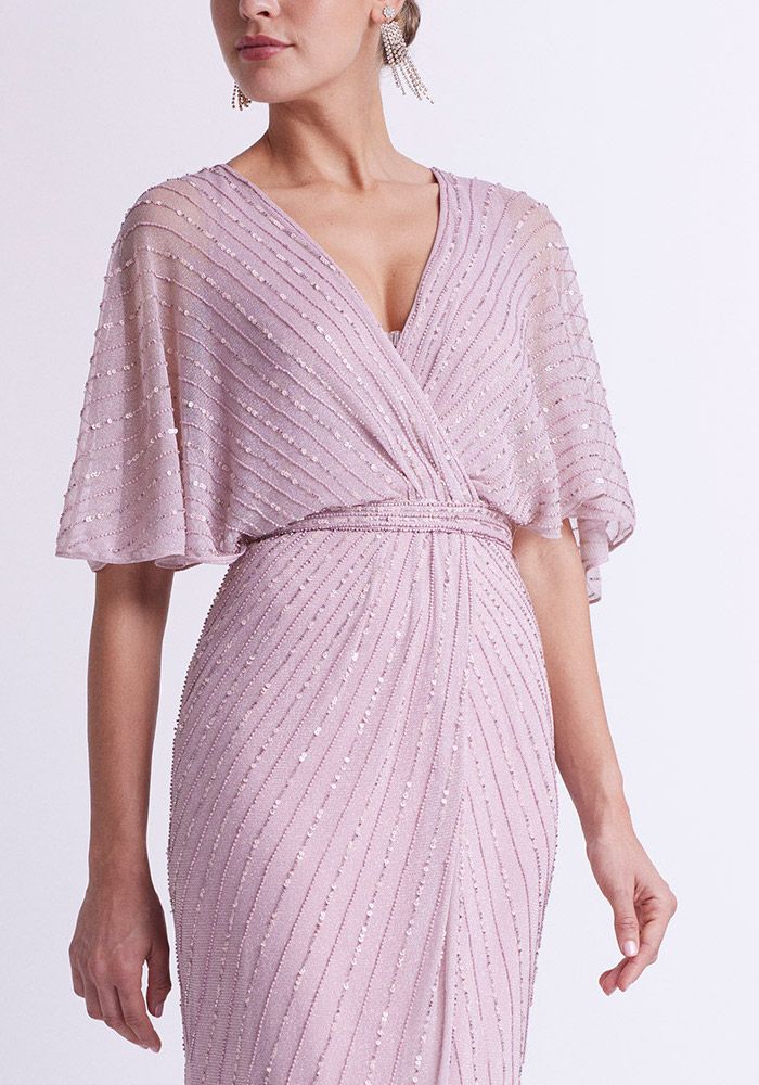 Beaded store wrap dress