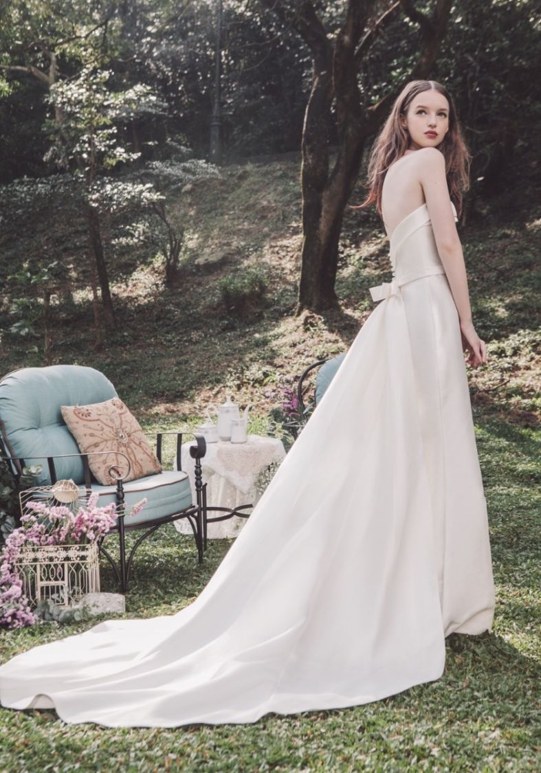 beaded taylor swift dress Luxury Strapless Beaded Fringe Bodice Satin Mermaid Wedding Dress SW22 –  SHARONSAID main image 0