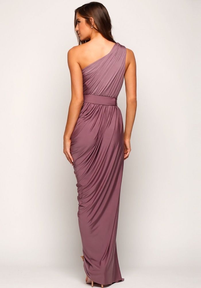 One-Shoulder Purple Bridesmaid Dress ...