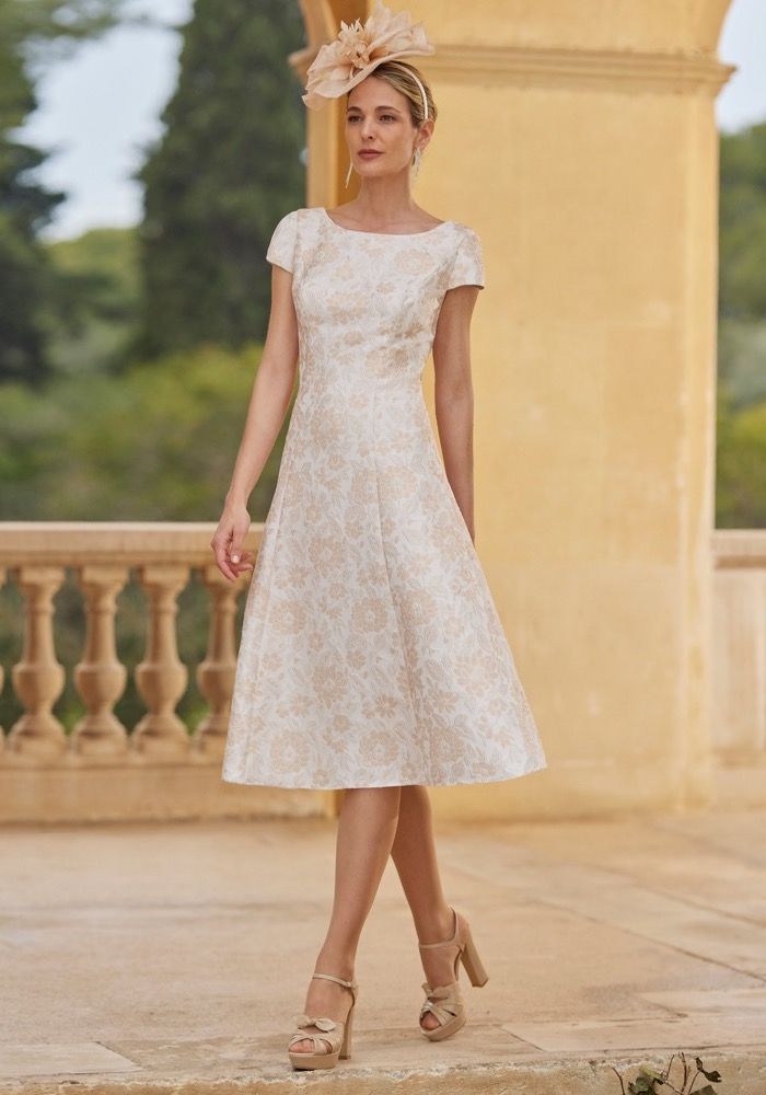 Couture Club 8GG3 Short Sleeve Brocade Dress HK | DBR Weddings Couture Club 8GG3 Short Sleeve Brocade Dress HK | DBR Weddings