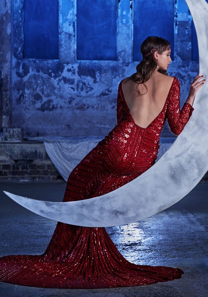 Eliza Jane Howell | ANGELICA Heavily Beaded Long Sleeves Dress | HK | DBR  Weddings