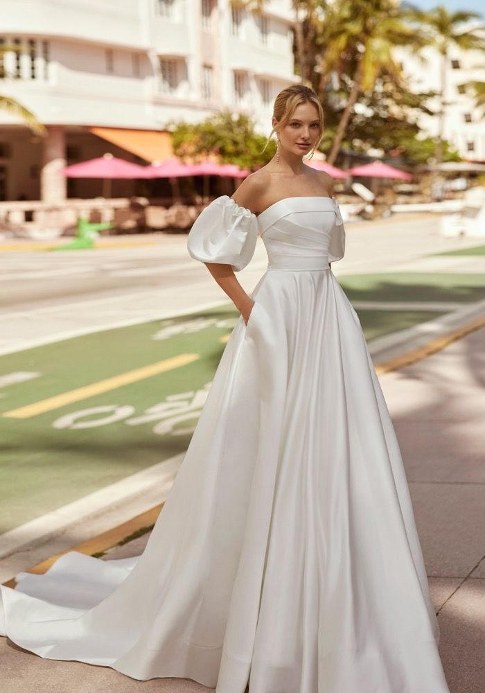 Vestido de Novia 2020 Satin V-neck Wedding Gown Mermaid Style from  NarsBridal | Cheap wedding dress, Wedding dresses satin, Wedding gowns  mermaid