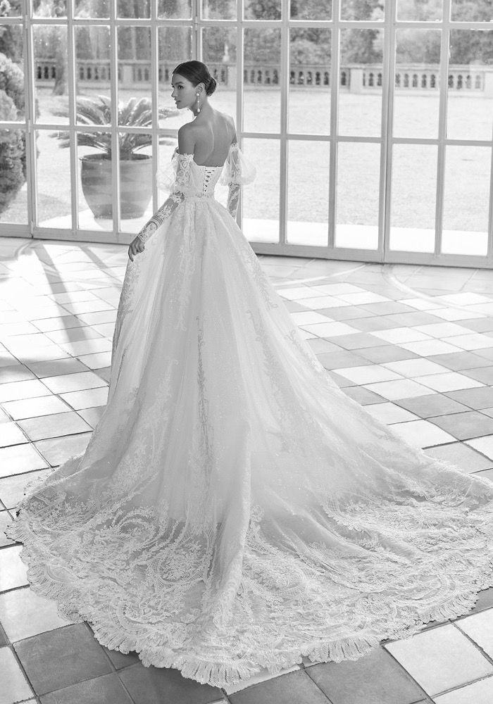 雪花ラミィ フルコンプセット 一番くじWedding Dress Style Glitter Tulle A-Line Wedding Dress With Slit | 66271