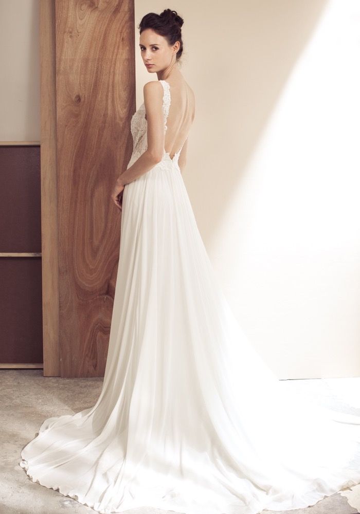 Lusan Mandongus | KEMI Lace Wedding Dress With Chiffon Overlay | HK | DBR  Weddings