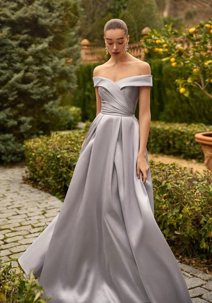 mikado evening dress Mikado Off the Shoulder Draped Gown – Elizabeth Anthony