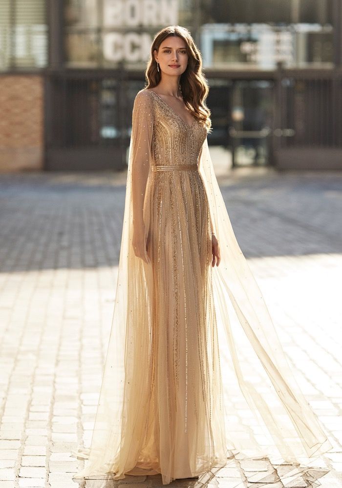 $7,200 2021 Jenny Packham Embellished Tulle Long Cape Gown Dress UK 18 / US  14 | eBay