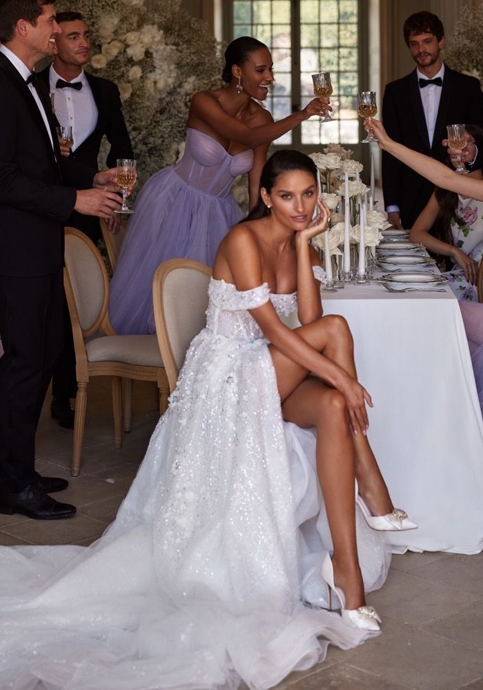 Floral wedding gown best sale