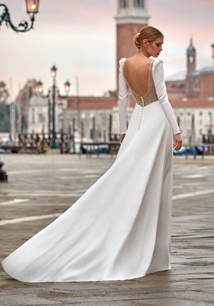Nicole Milano Rialto Beaded Long Sleeve Wedding Dress HK