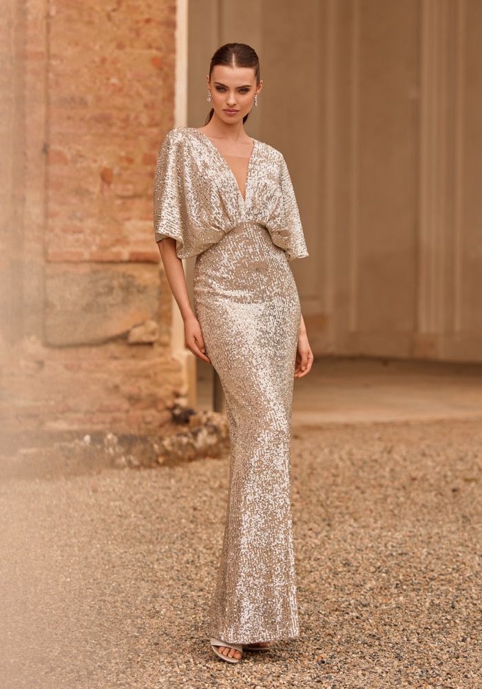 Metallic hotsell evening gown