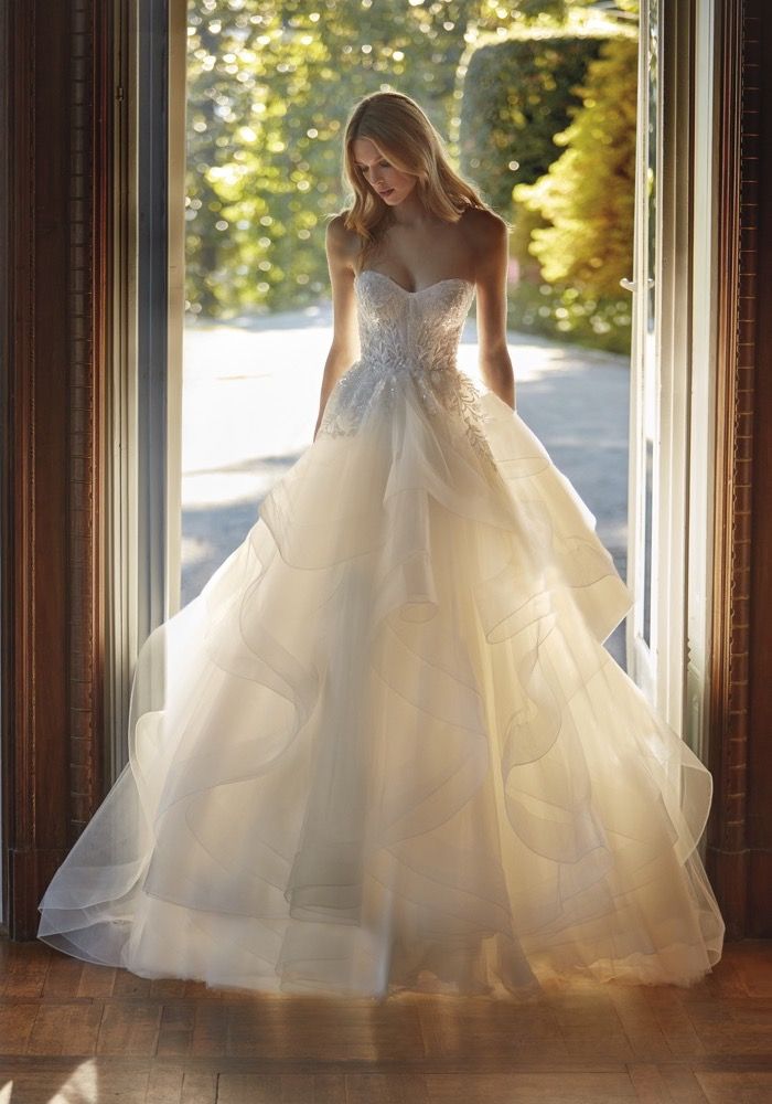 Nicole Milano Dhara Beaded Ruffle Princess Wedding Dress HK | DBR Weddings