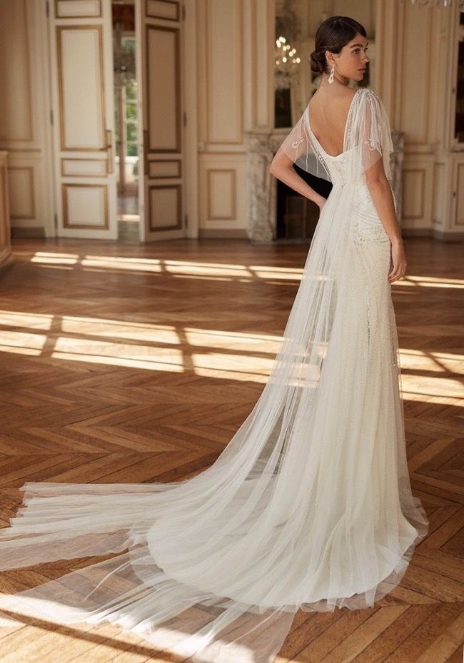 beaded gatsby wedding dress 2 in 1 Beaded 20s Evening Gowns Gatsby Wedding Guest Dresses with Cape   Viniodress