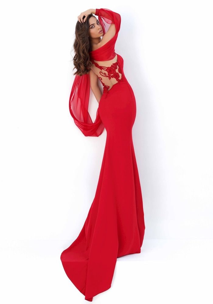 Tarik Ediz | 93951 | One-Shoulder Mermaid Red Gown | HK | DBR Weddings