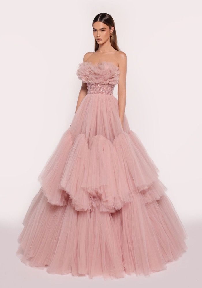 open lace back dress Tarik Ediz 54136 - Long Lace Trumpet Dress