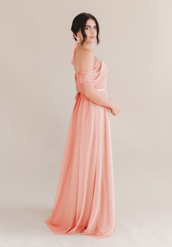 TH&TH Bardot Blossom Draped Bridesmaid Dress HK