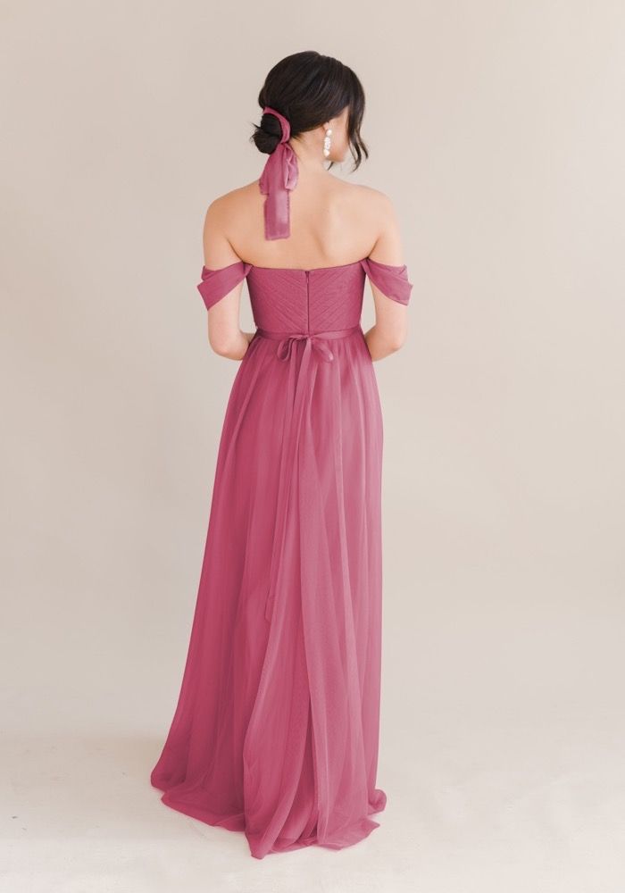 Draped bridesmaid dress best sale