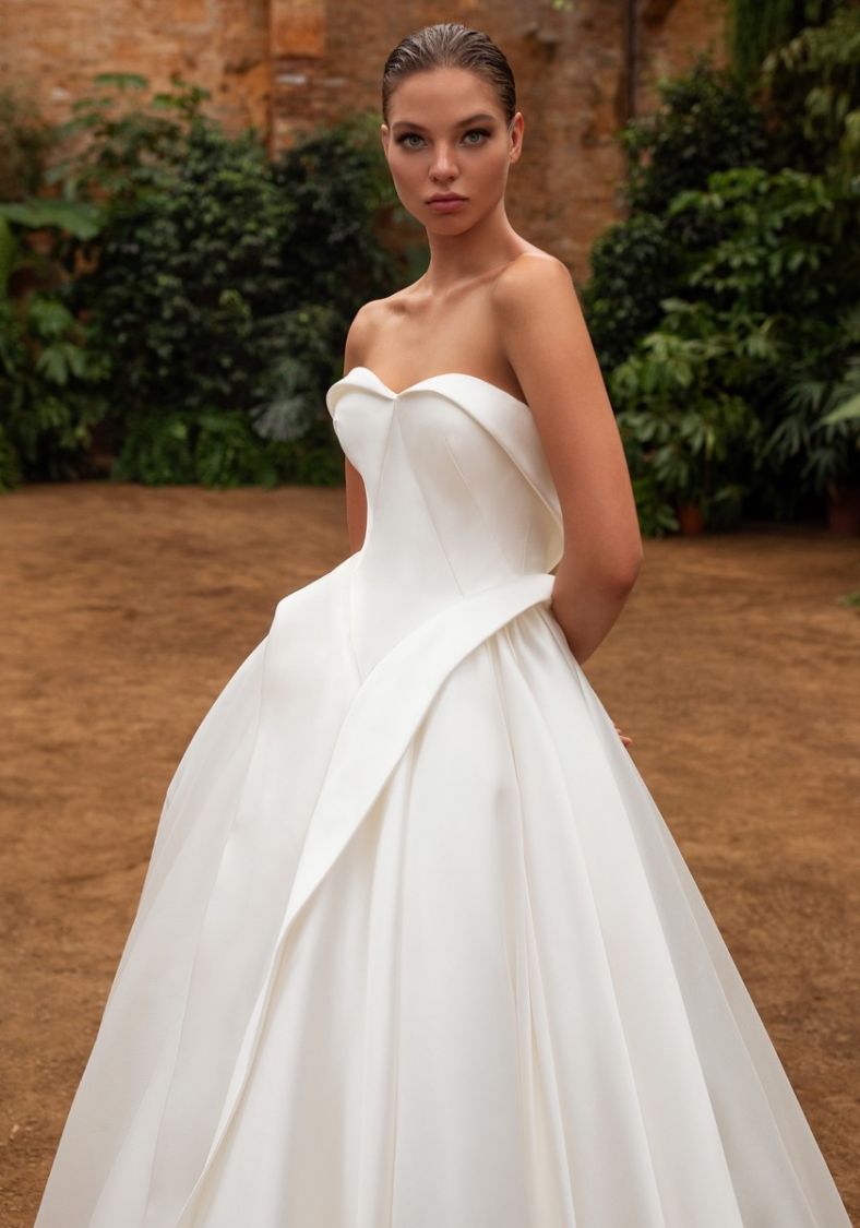 Zac Posen For White One HEIDI Structured Strapless Ball Gown