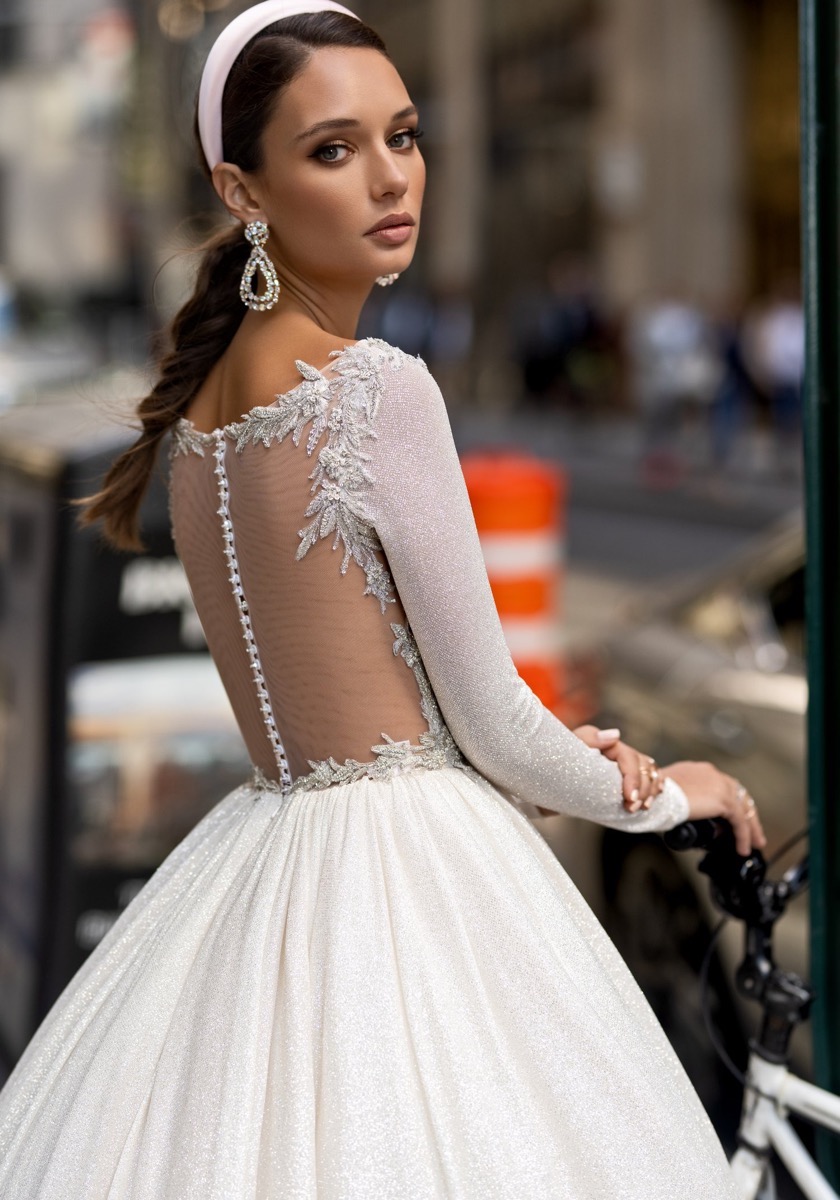 Elly Bride | ANGELICA Shimmering Long Sleeves Wedding Dress | HK | DBR ...