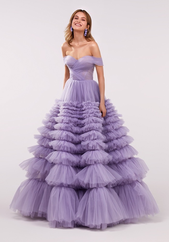ruffle gown designs