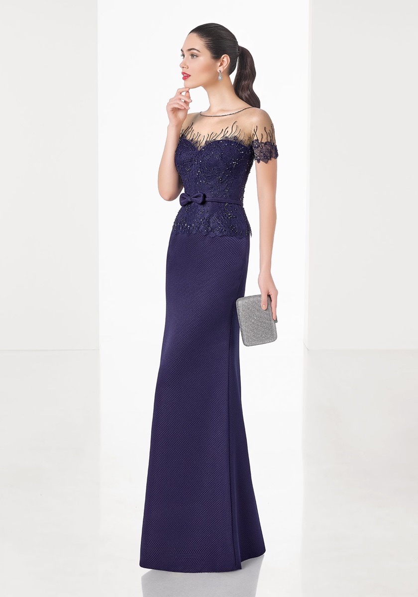 Rosa Clara | 1T1C9 Beaded Purple Evening Dress wIth Sleeves | HK | DBR ...