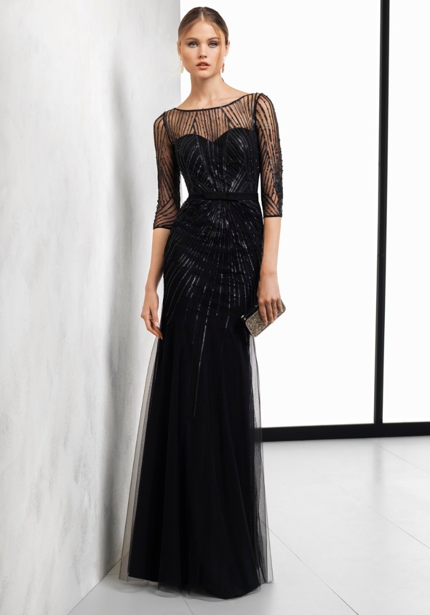 Rosa Clara | 2T1C5 Heavily Beaded Black Tulle Evening Gown | HK | DBR ...