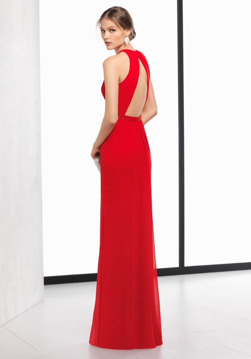Rosa Clara | 2T2D5 Elegant Red Crepe Gown With Keyhole Back | HK | DBR ...