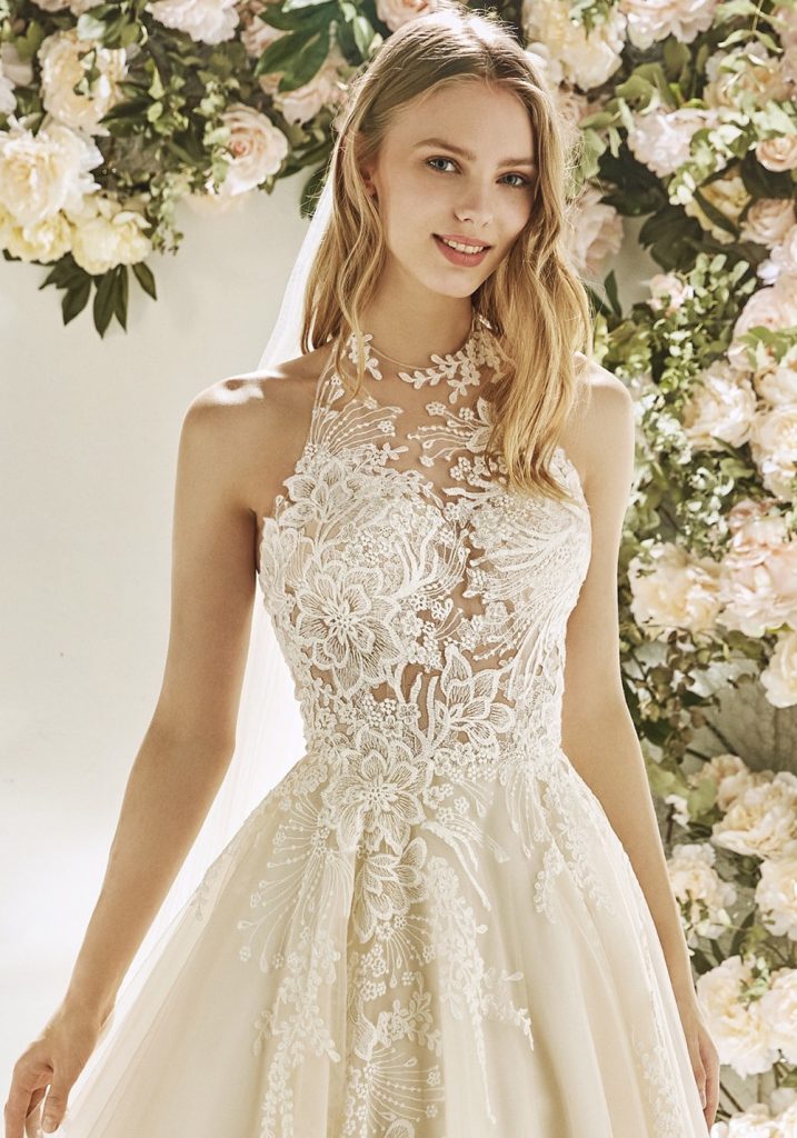 La Sposa | YARROW | Embroidered Halter Neckline Tulle Ball Gown | HK ...